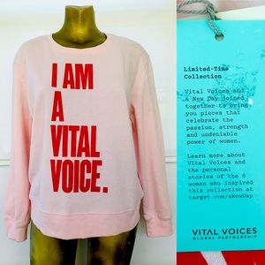 NWT a new day I AM A VITAL VOICE Sweatshirt L